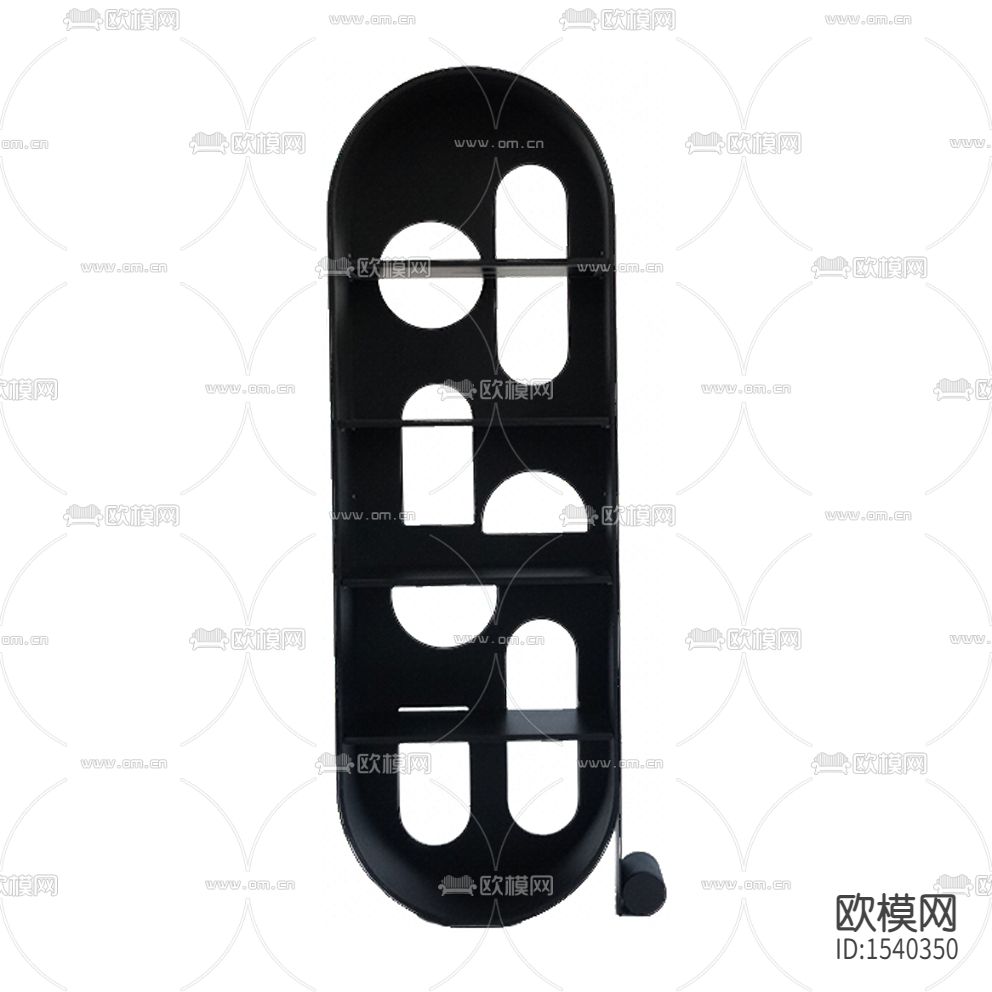 北欧简约创意几何图形黑色实木书架下载