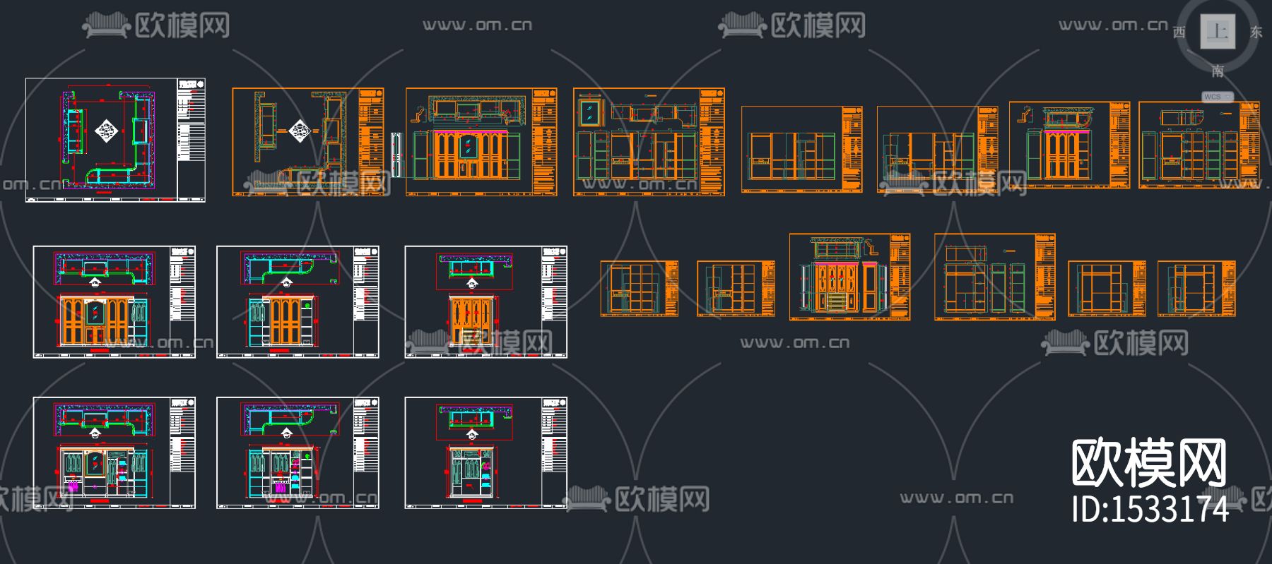 衣帽间cad图纸下载（渲染图5）