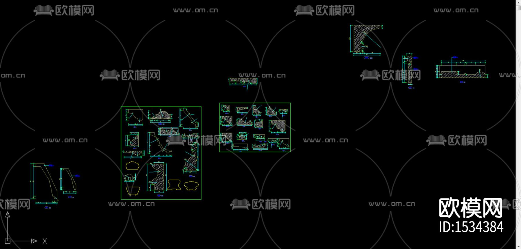 天花角线cad图库