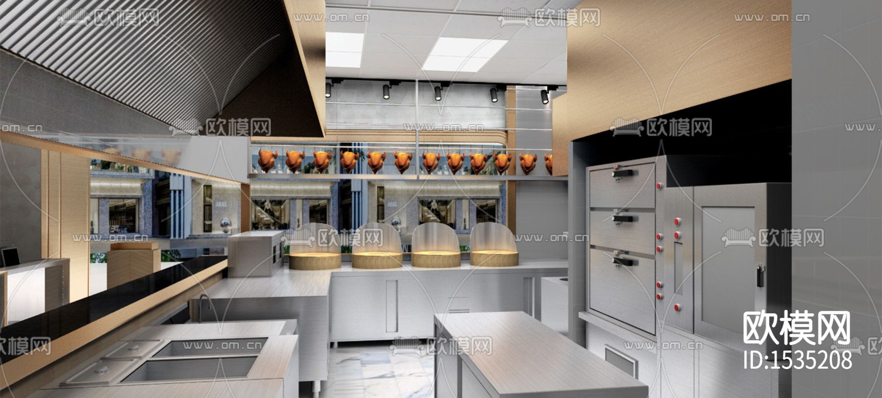 深圳网红餐厅cad施工图下载（渲染图8）