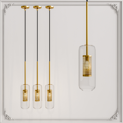 现代金属吊灯su模型