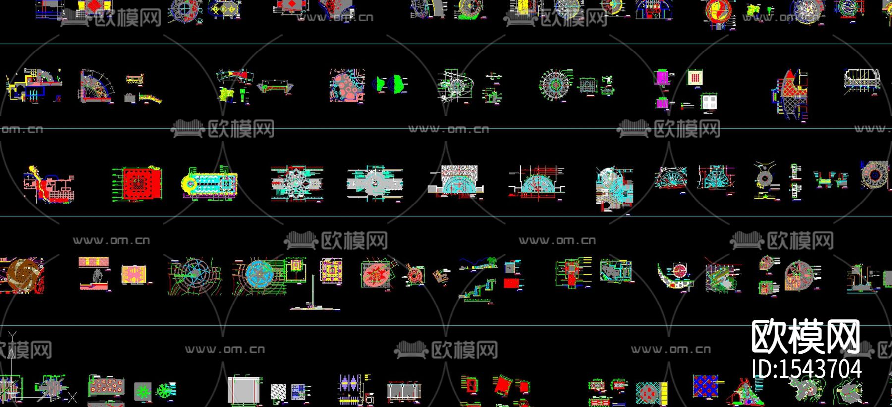 景观铺地图案cad图库下载（渲染图1）