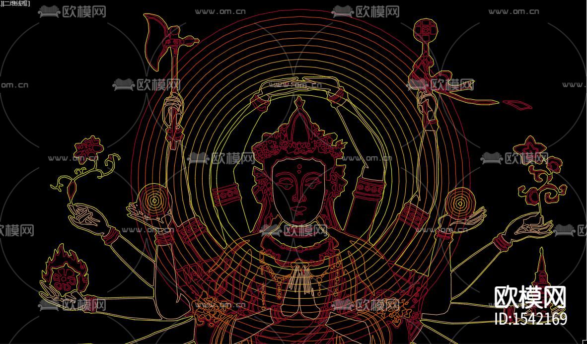 千手观音cad图库
