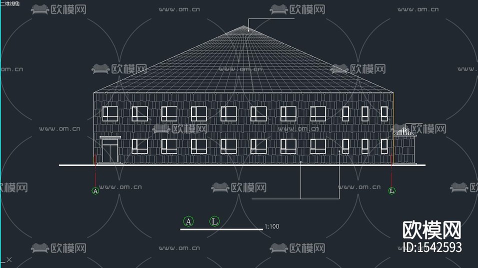 海珍品養(yǎng)殖大棚cad施工圖下載(渲染圖1)