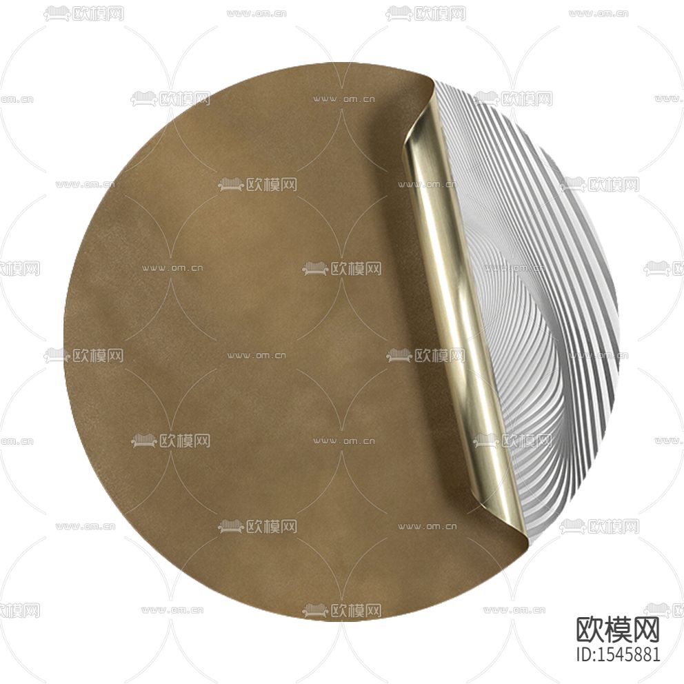 新中式金属白色异形格栅圆形装饰画下载