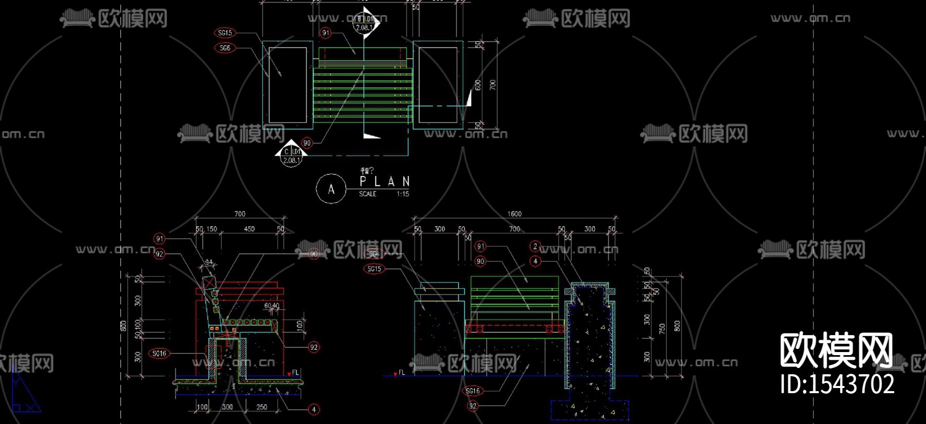 园凳树池cad图库下载（渲染图3）