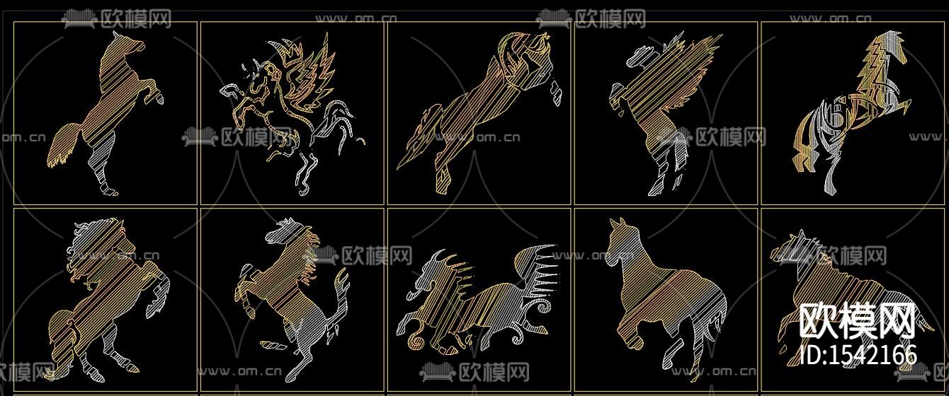 雕刻马cad图库下载（渲染图5）
