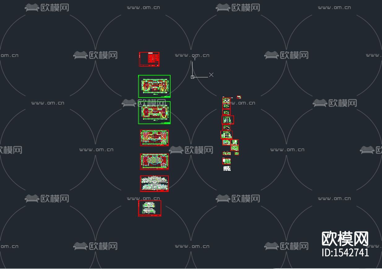 仿古建筑办公楼cad施工图下载（渲染图9）