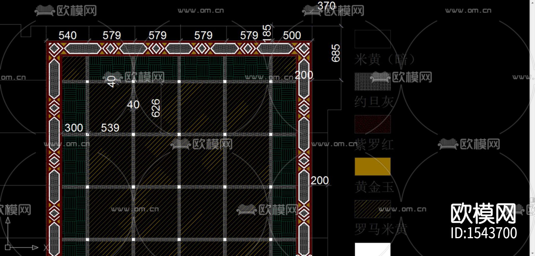 石材水刀拼花图案cad图库下载（渲染图5）