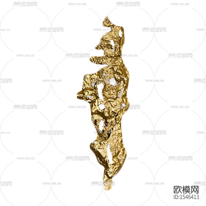 北欧轻奢复古金属抽象壁饰下载