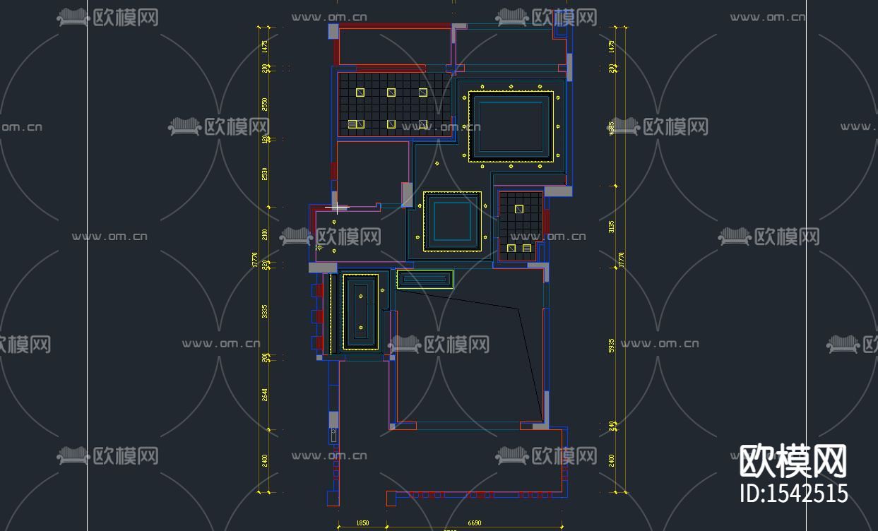 简欧别墅cad施工图下载（渲染图8）