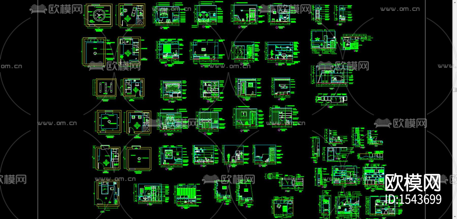 儿童房精装cad图库下载（渲染图2）
