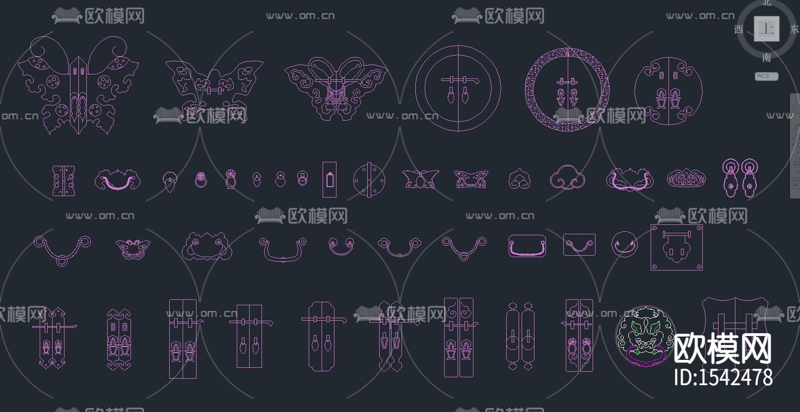 新中式绘图素材cad图库下载（渲染图7）
