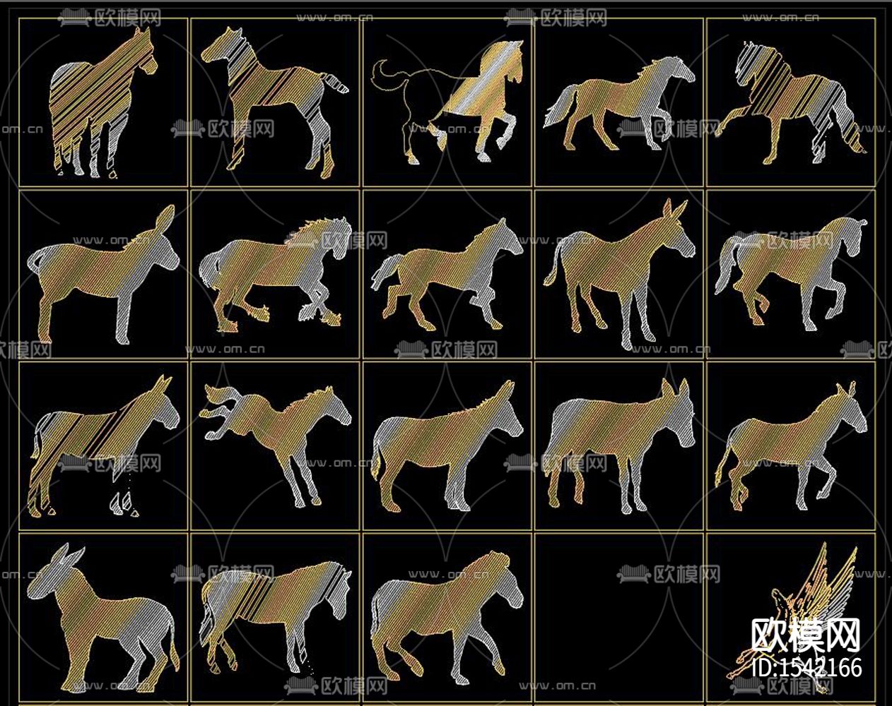 雕刻马cad图库下载（渲染图1）