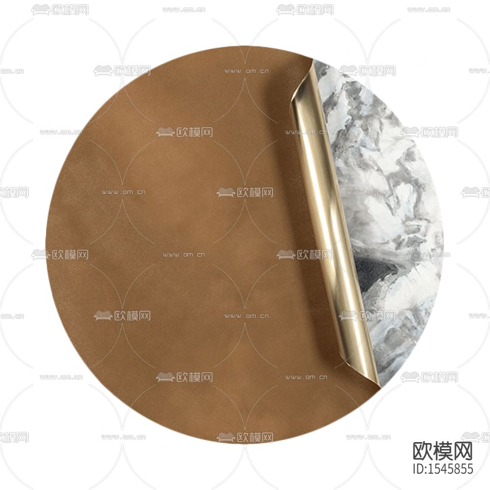 新中式创意金属大理石纹理圆形装饰画下载