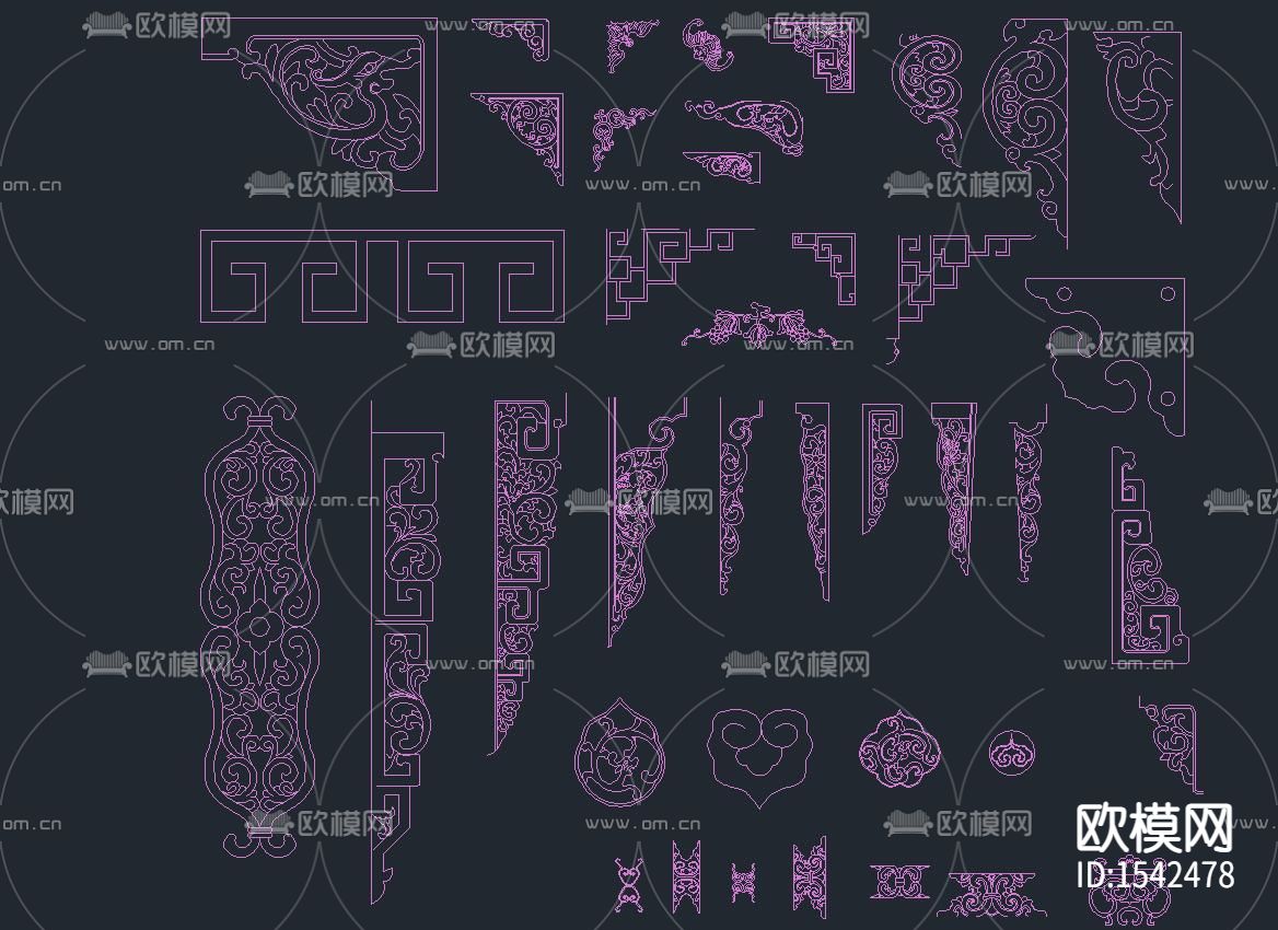 新中式绘图素材cad图库下载（渲染图5）