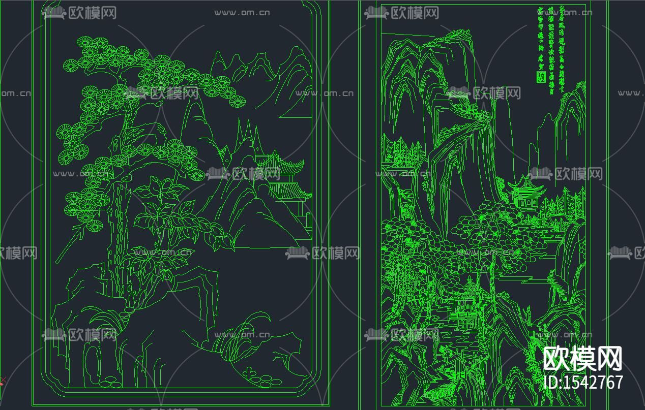 迎客松cad图库下载（渲染图4）