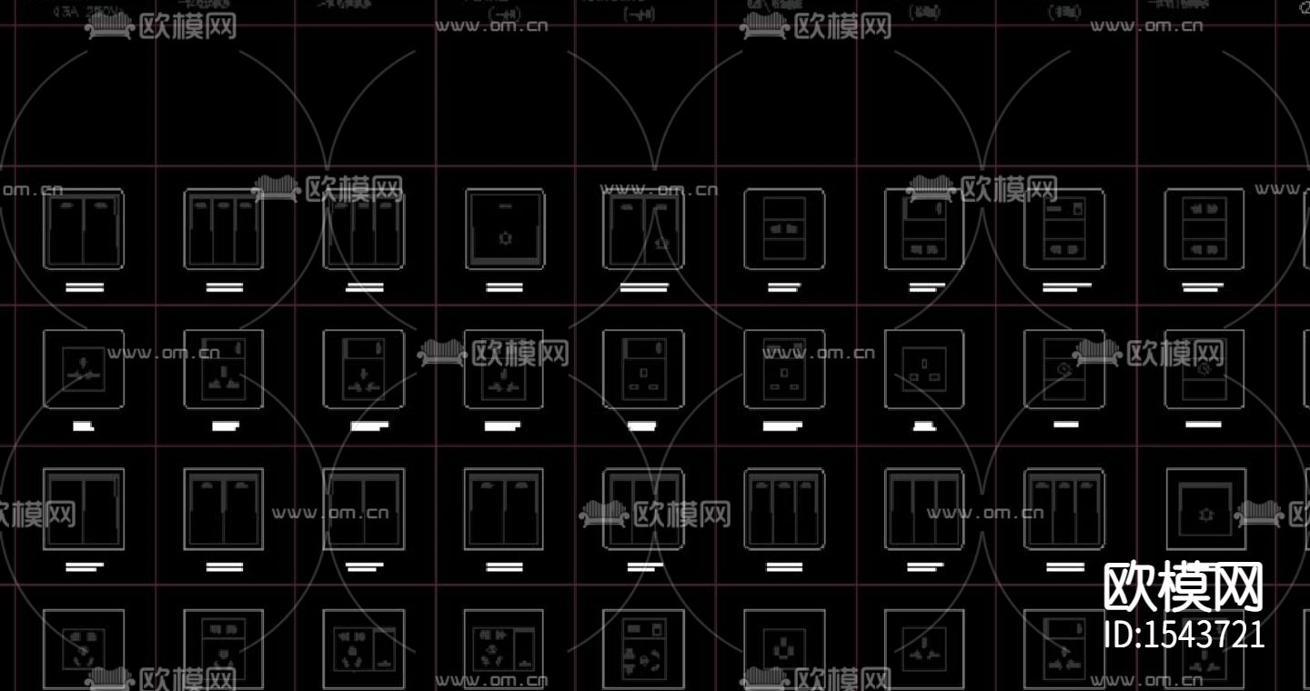 插座cad图库下载（渲染图3）