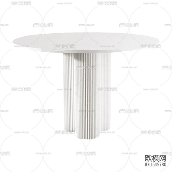 現(xiàn)代簡約創(chuàng)意白色實木藝術(shù)餐桌下載