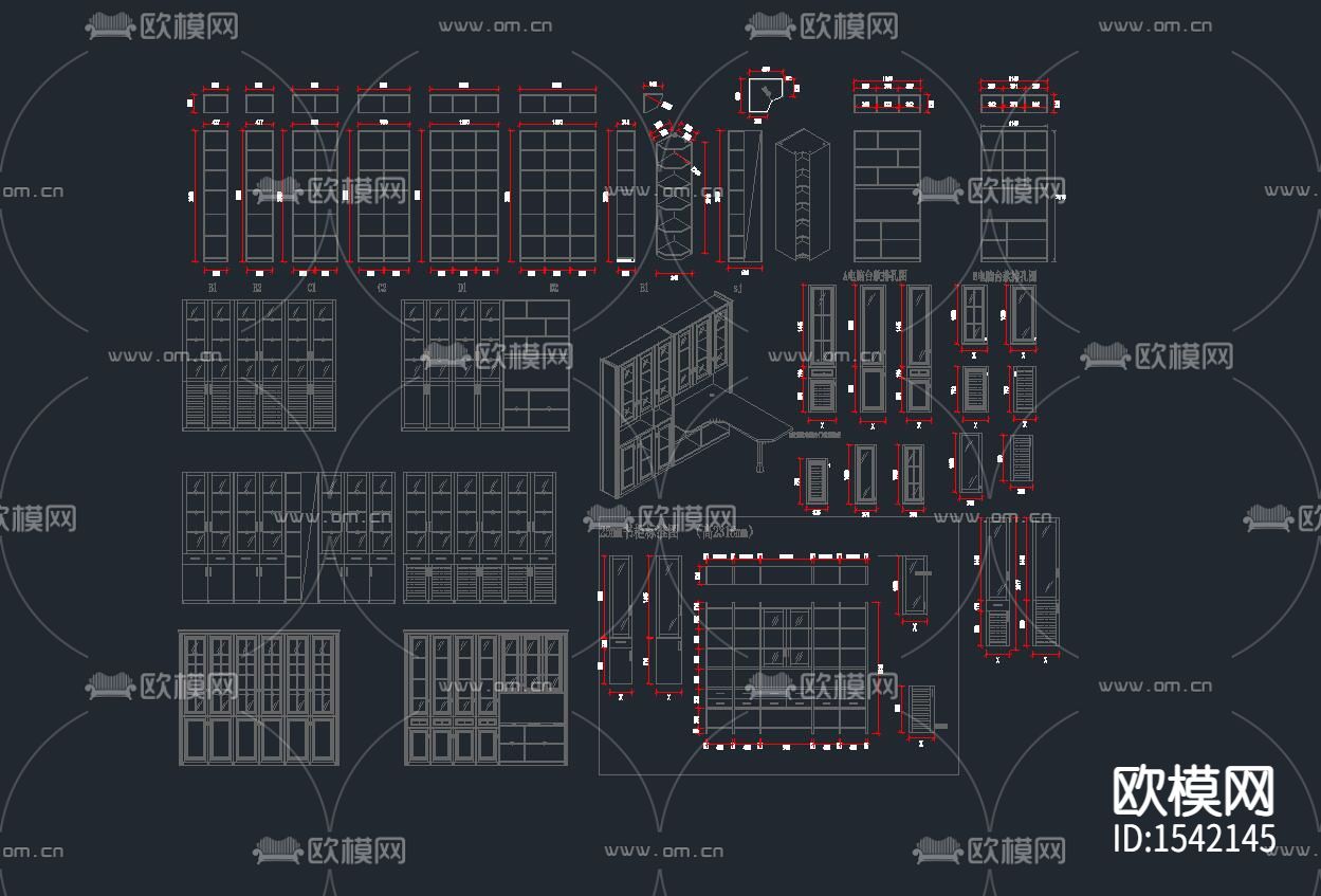 衣柜cad施工图下载（渲染图5）