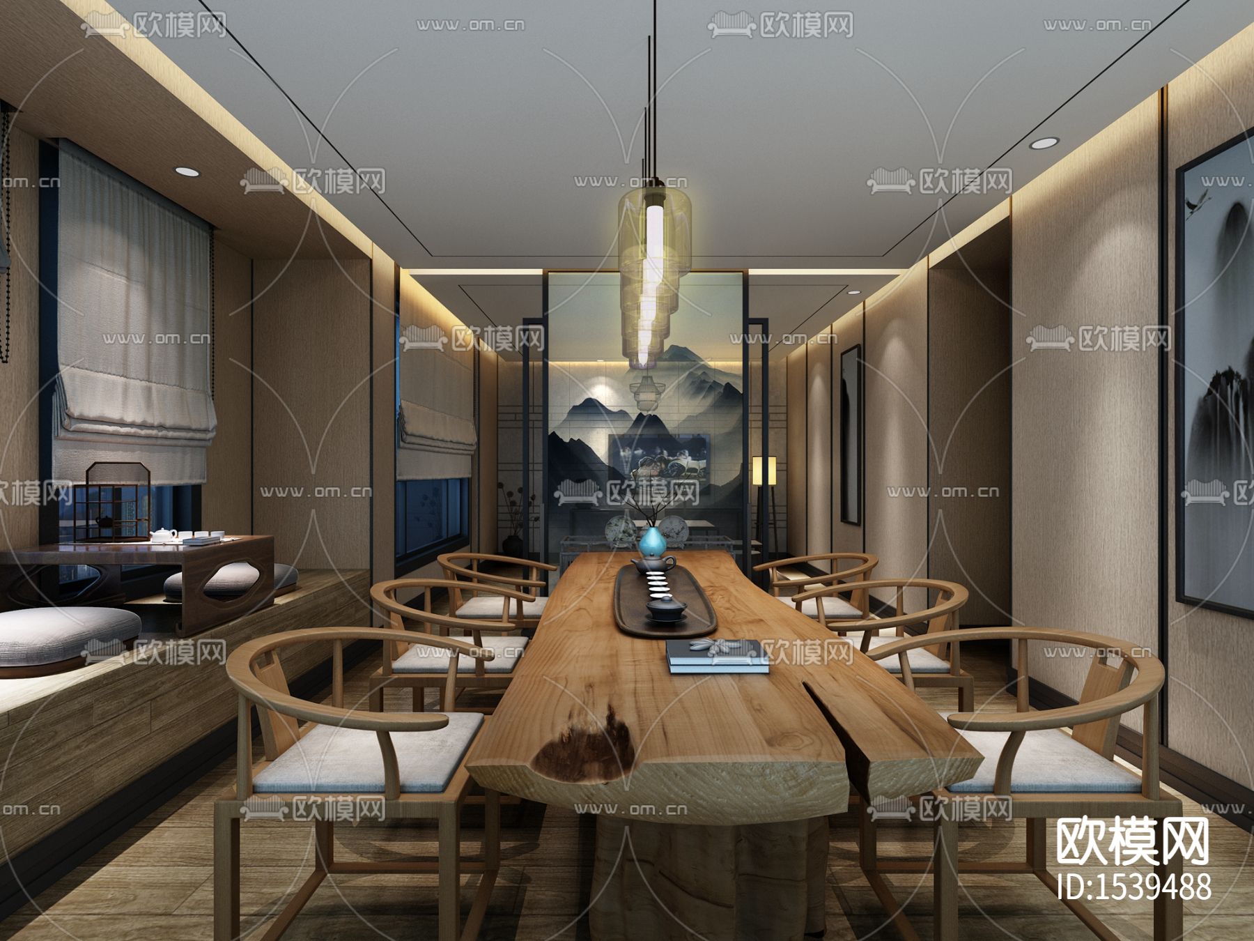 咖啡厅cad施工图下载（渲染图7）