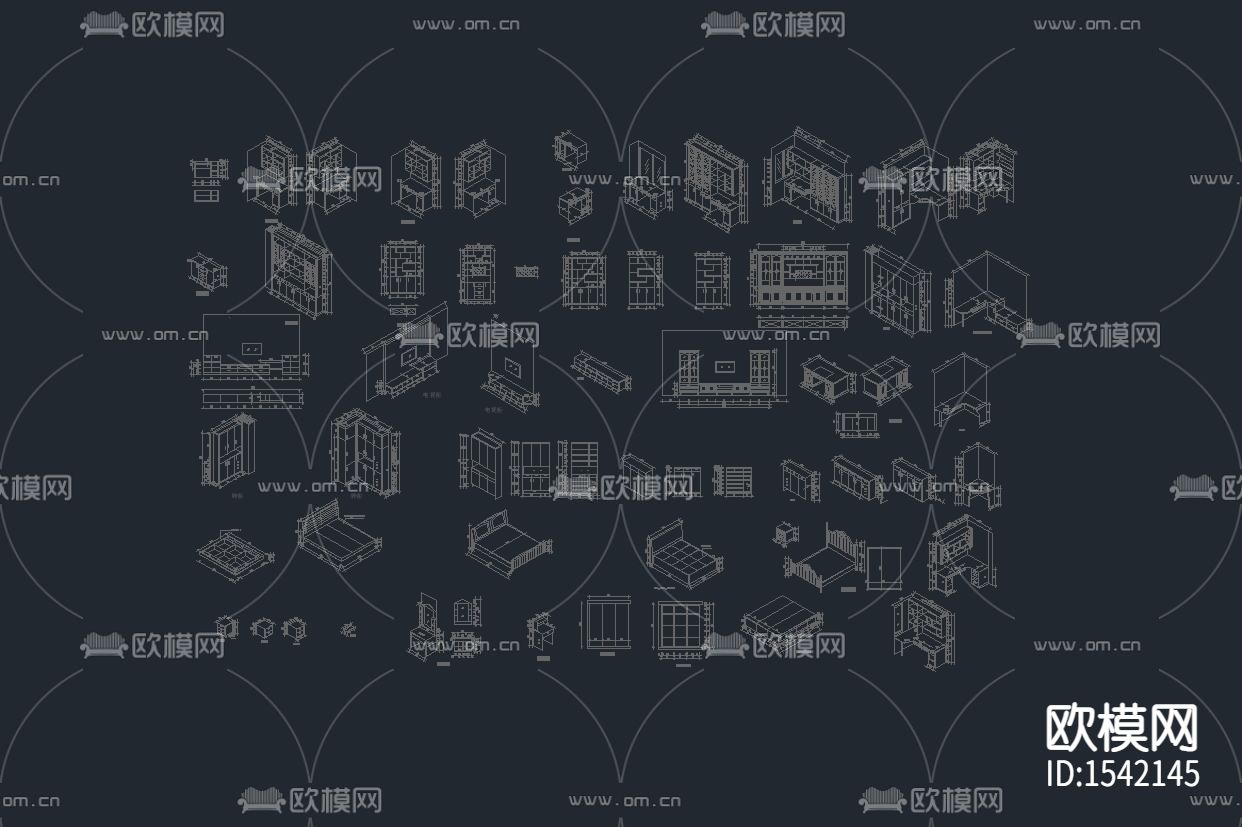 衣柜cad施工图下载（渲染图4）
