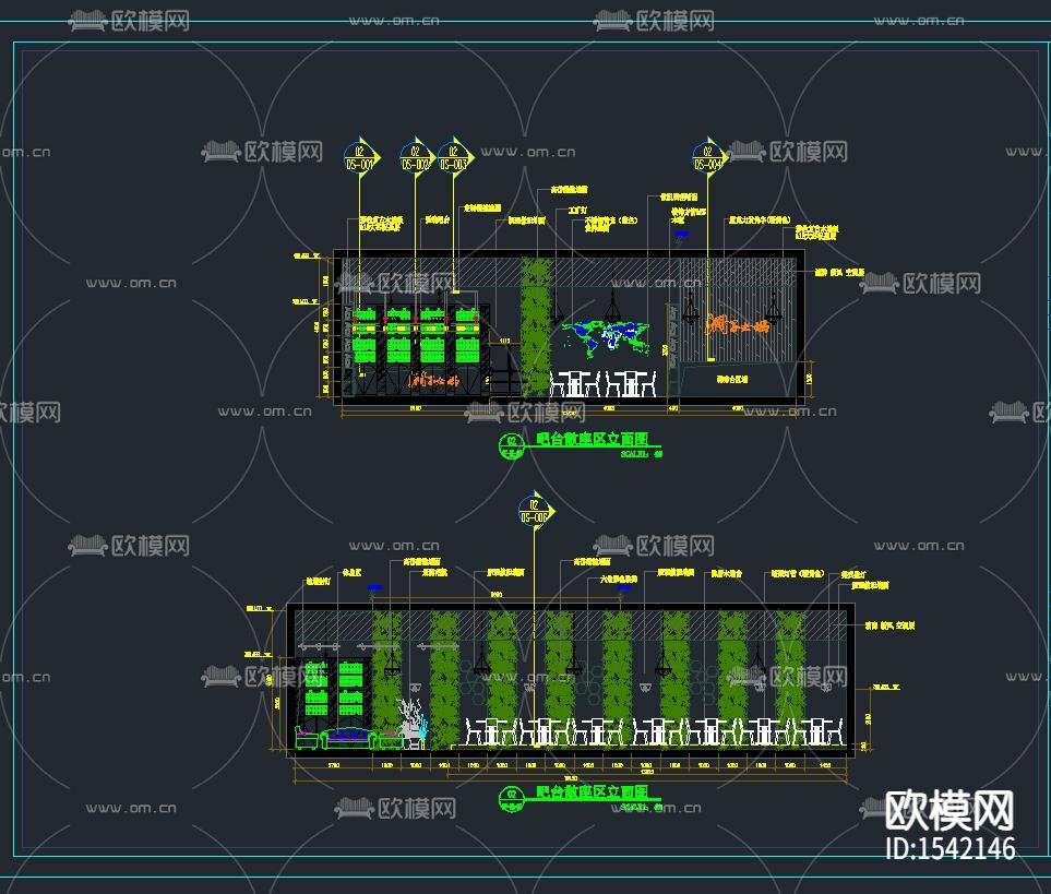 火锅店cad施工图下载（渲染图2）