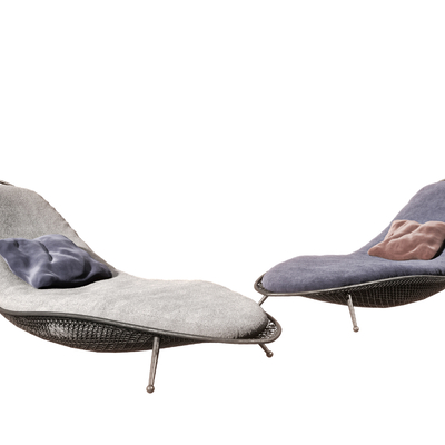  现代户外躺椅su模型 