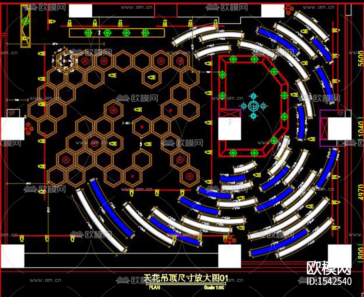 网吧cad施工图下载（渲染图7）