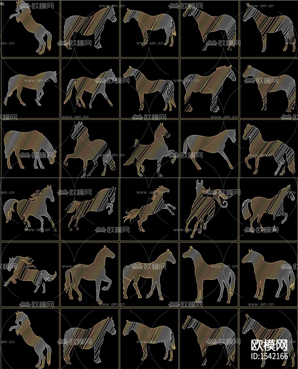 雕刻马cad图库下载（渲染图6）
