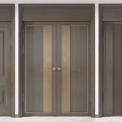 通顶门房门双开门3d模型