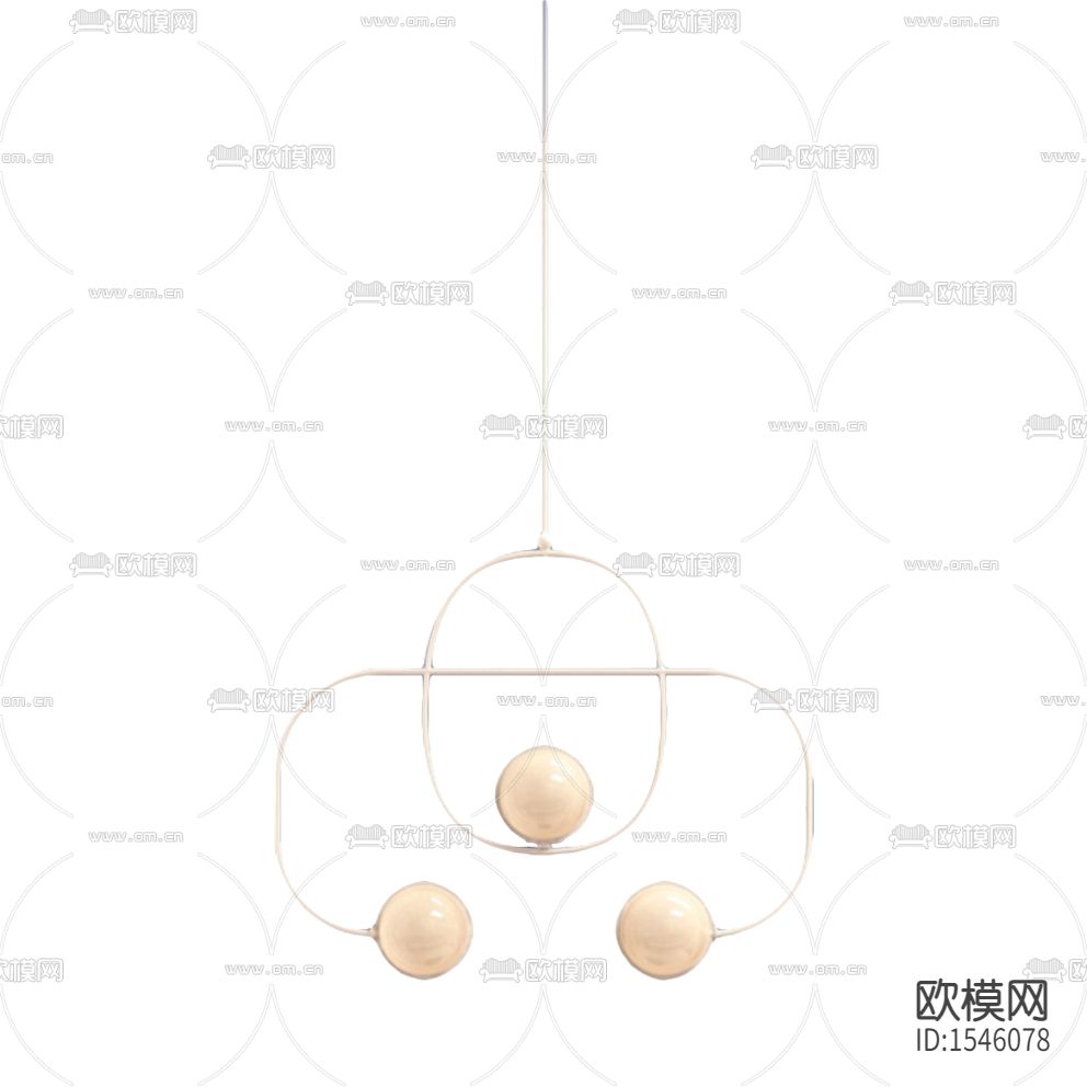 北欧简约米白色金属玻璃球艺术吊灯