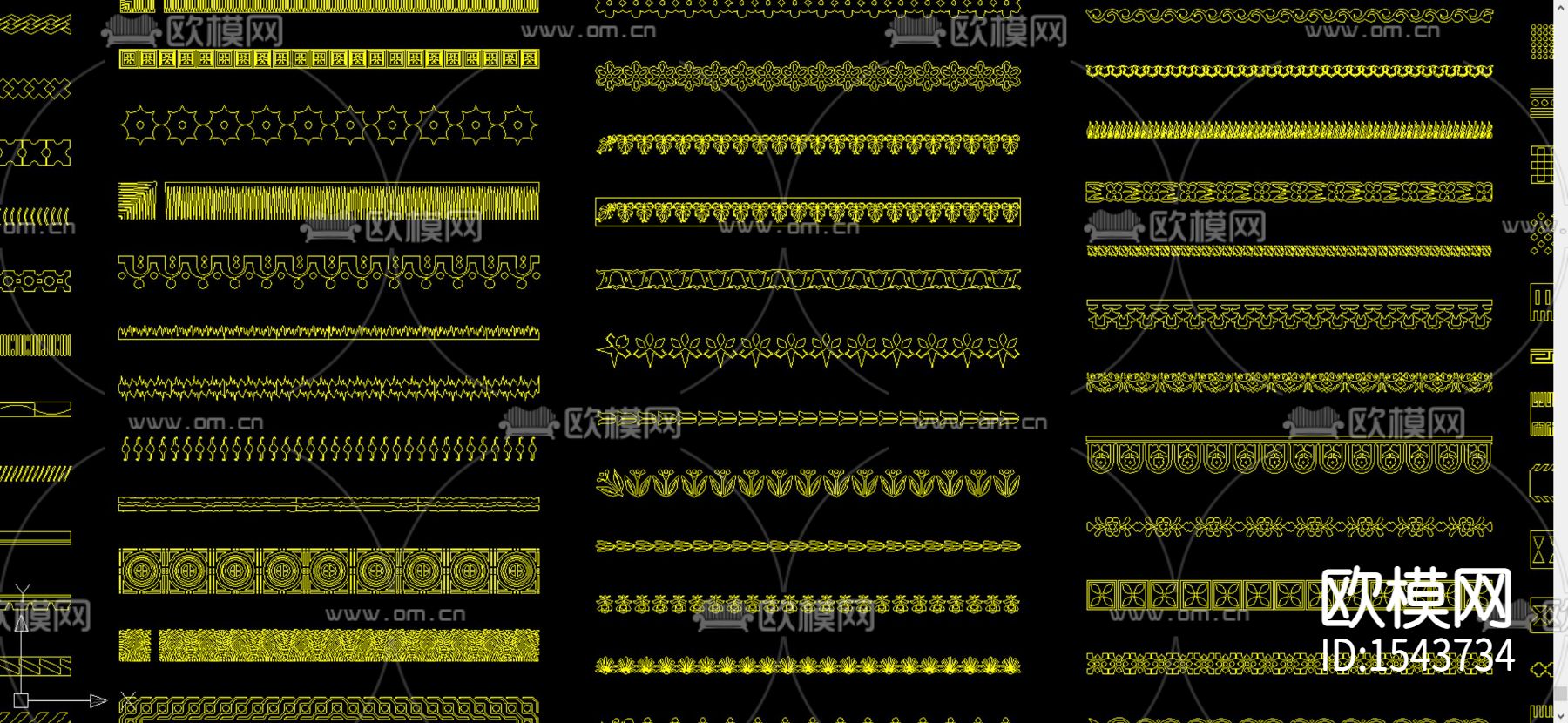 云纹图块cad图库下载（渲染图3）