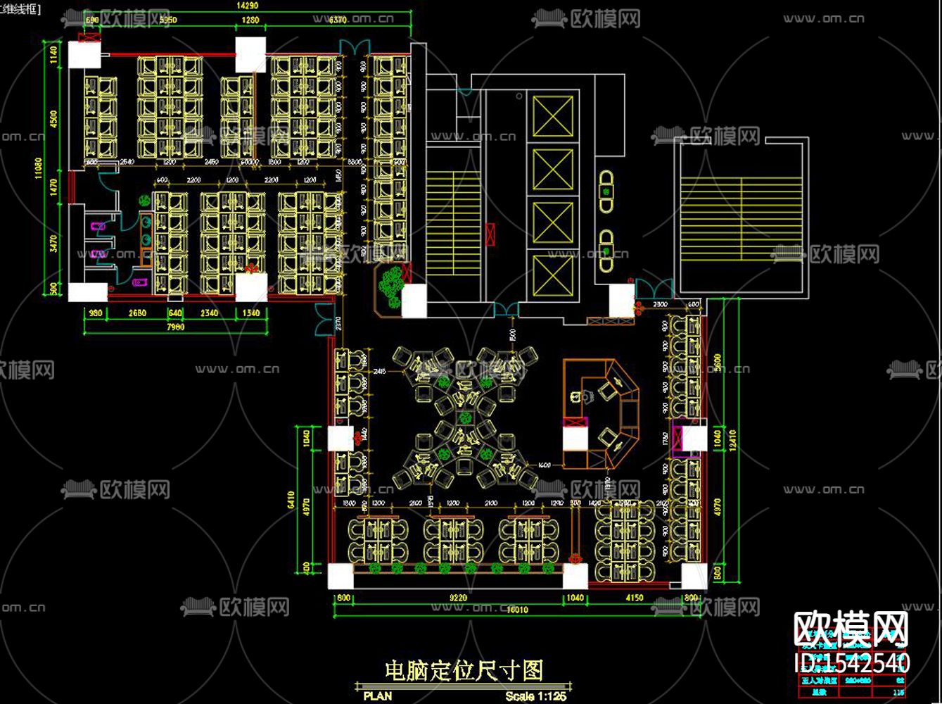 网吧cad施工图下载（渲染图4）