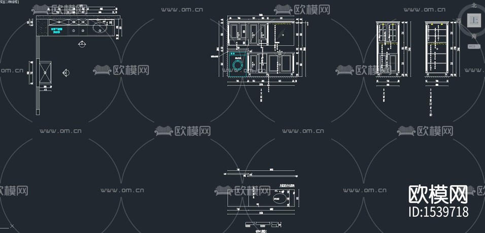 浴室柜cad施工圖下載(渲染圖2)