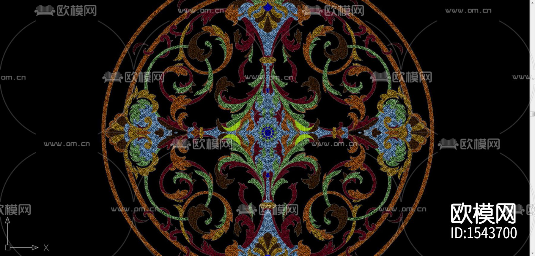 石材水刀拼花图案cad图库下载（渲染图6）