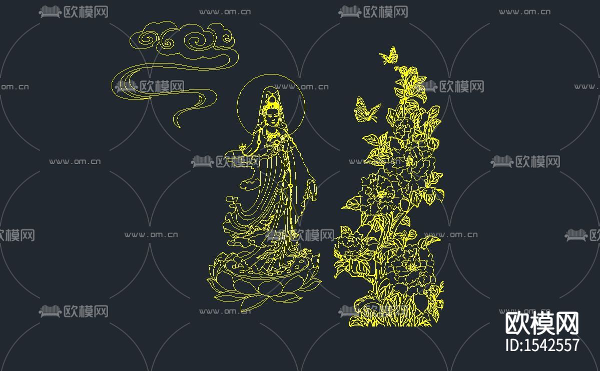 观音菩萨cad图库