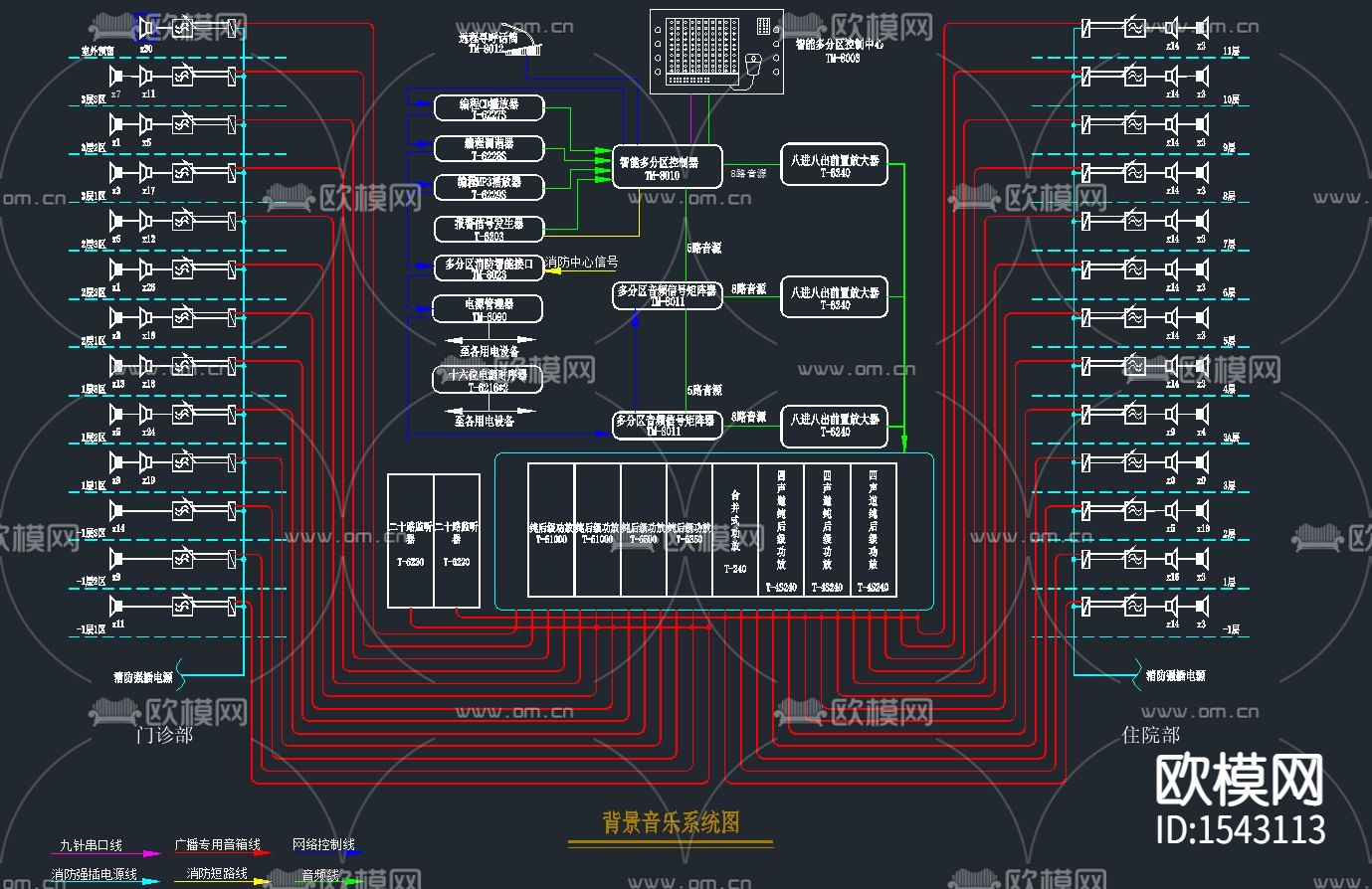 医院弱电cad施工图下载（渲染图2）