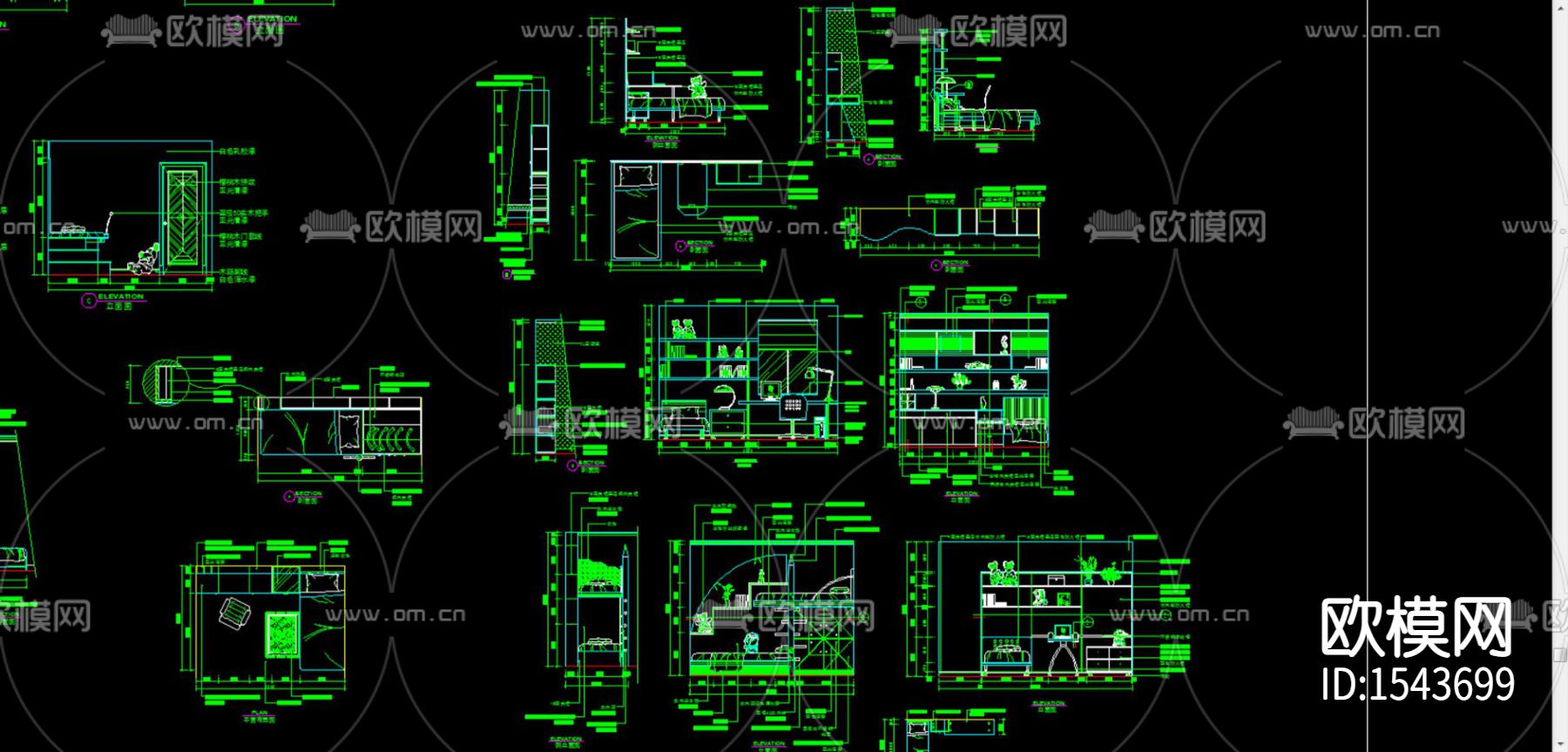 儿童房精装cad图库下载（渲染图1）