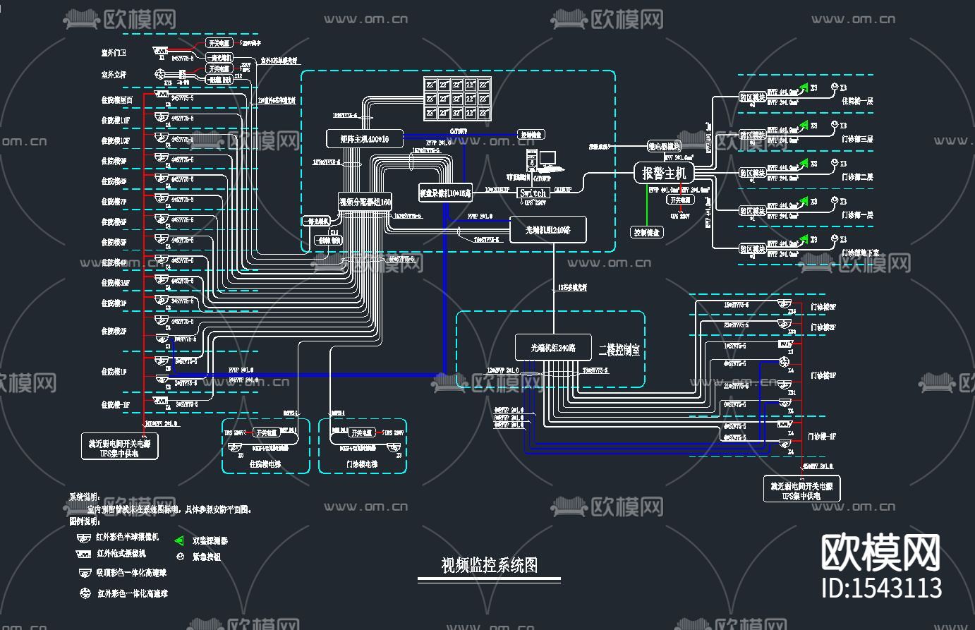 医院弱电cad施工图下载（渲染图7）