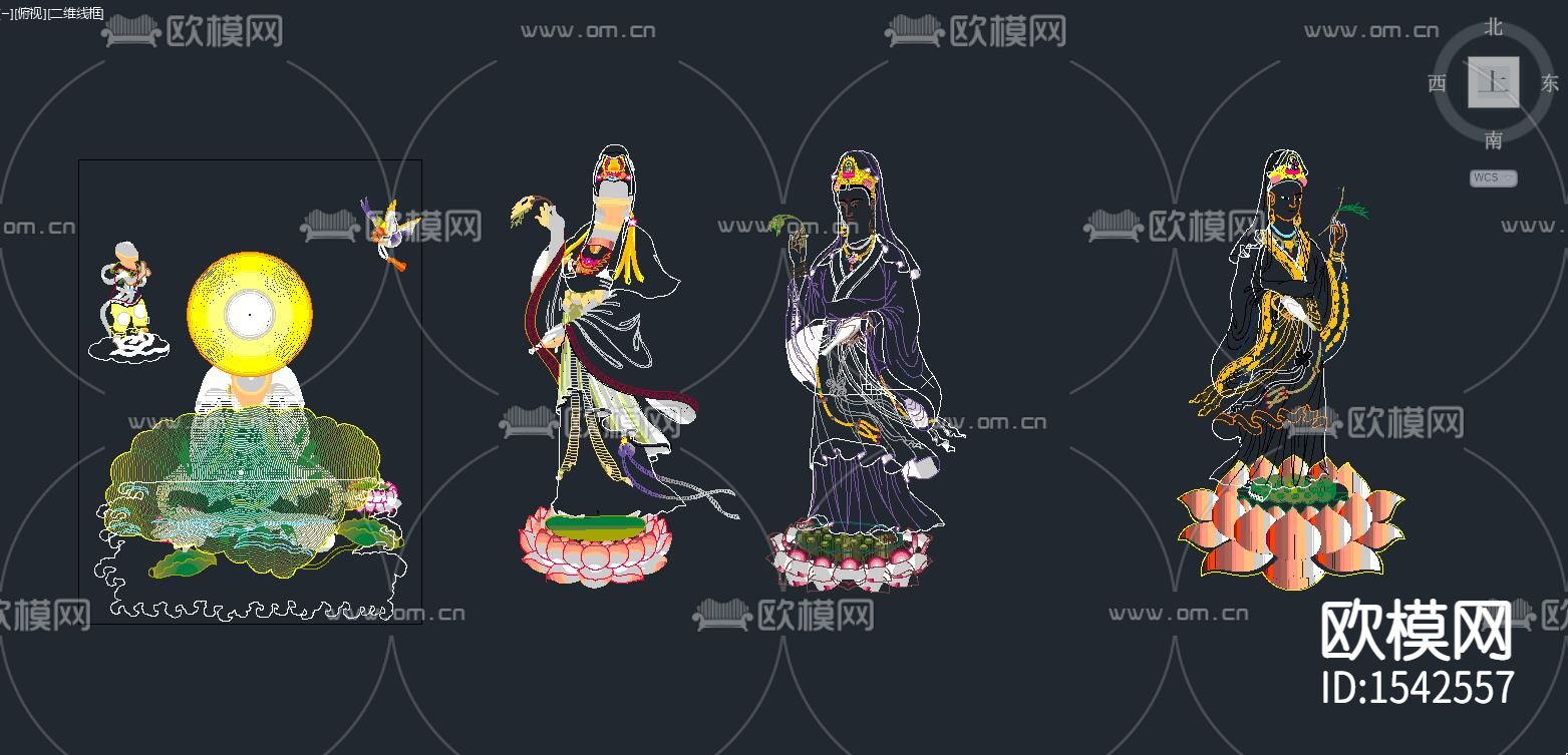 观音菩萨cad图库