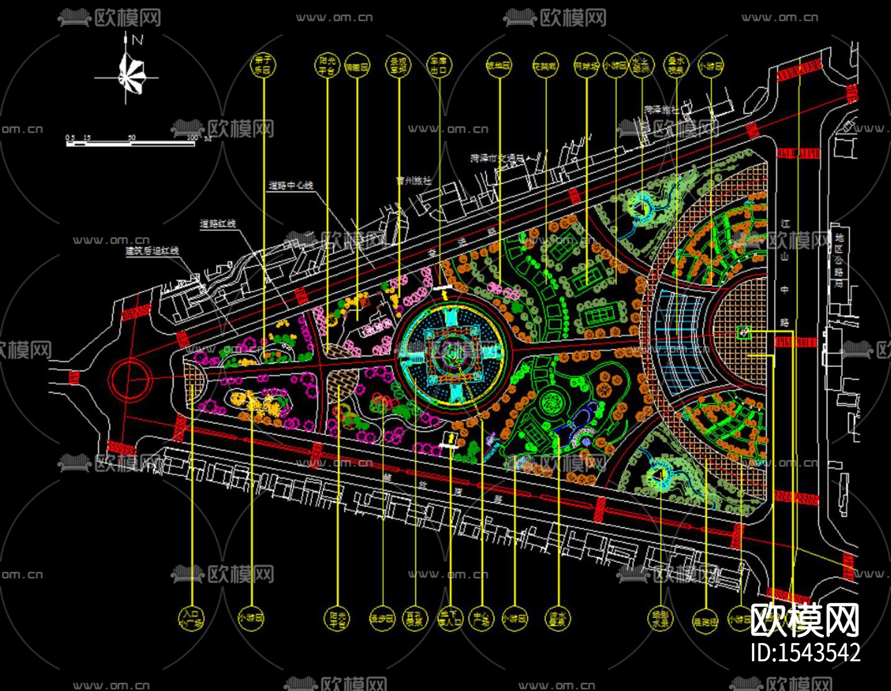 园林景观cad施工图下载（渲染图4）