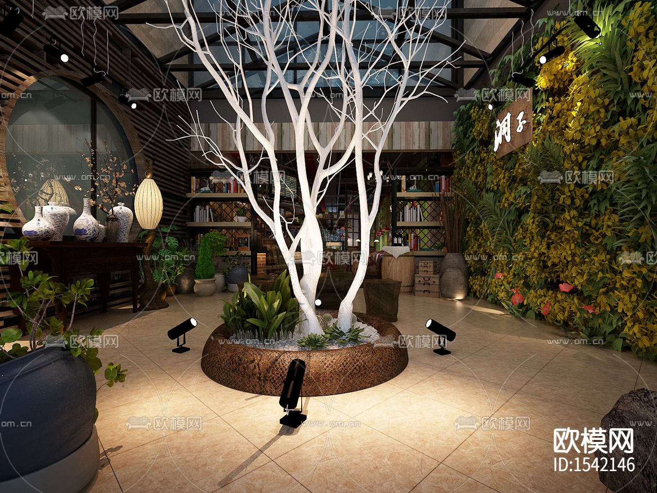 火锅店cad施工图下载（渲染图10）