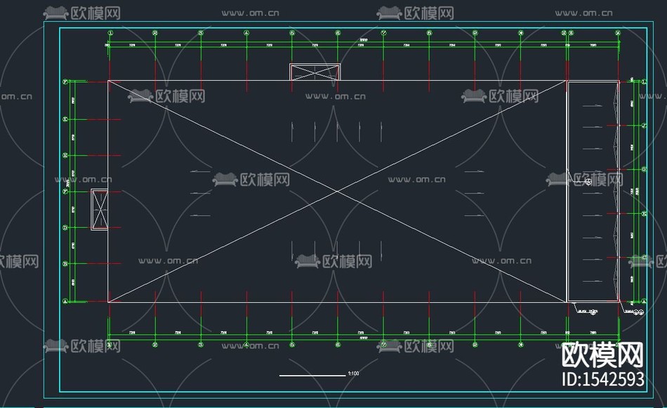 海珍品養(yǎng)殖大棚cad施工圖下載(渲染圖2)
