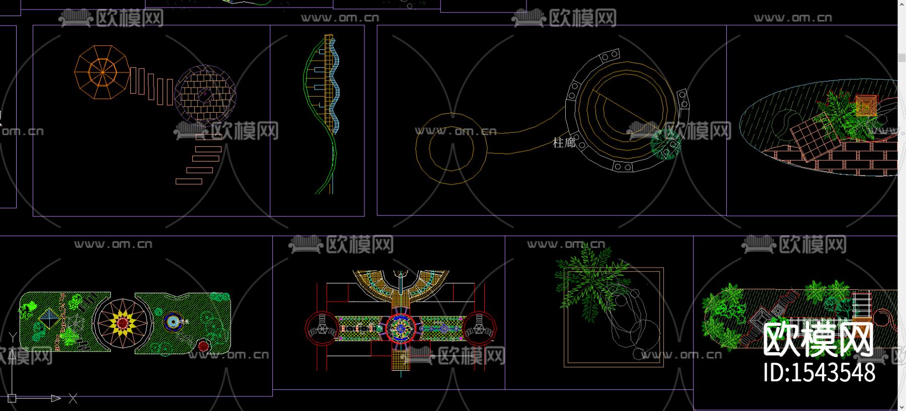 景观小品cad图库下载（渲染图2）