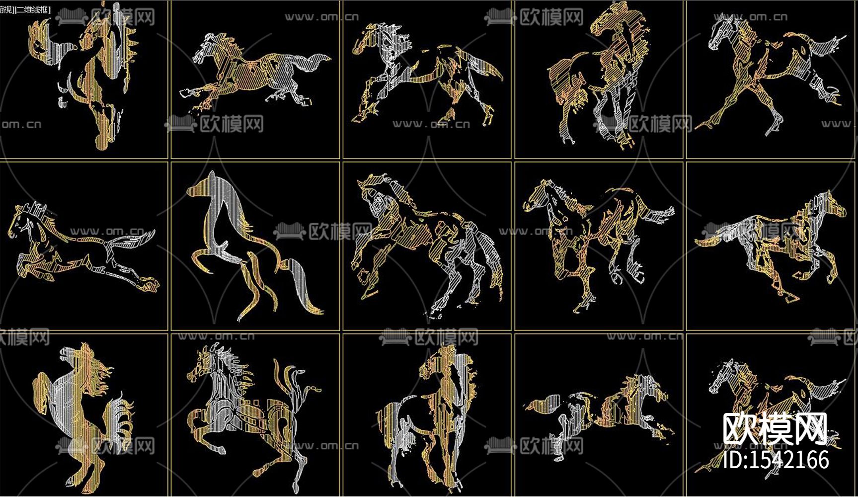 雕刻马cad图库下载（渲染图2）