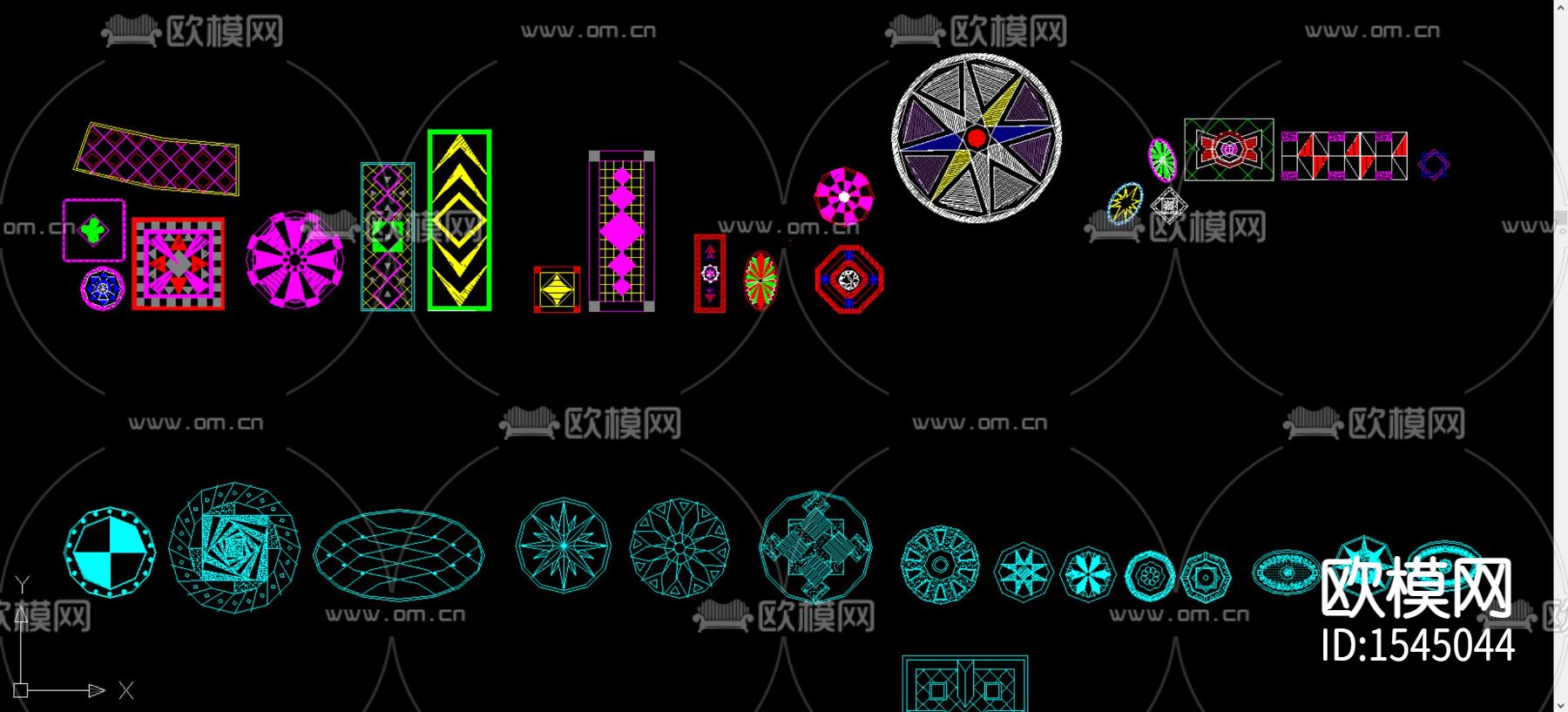 景观艺术地面拼花cad图库下载（渲染图2）