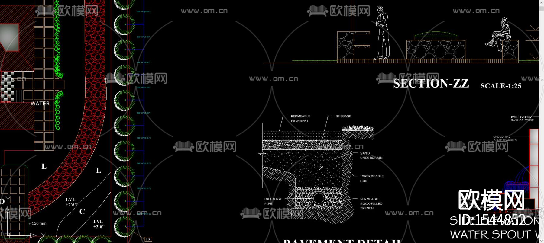 户外景观cad施工图下载（渲染图2）