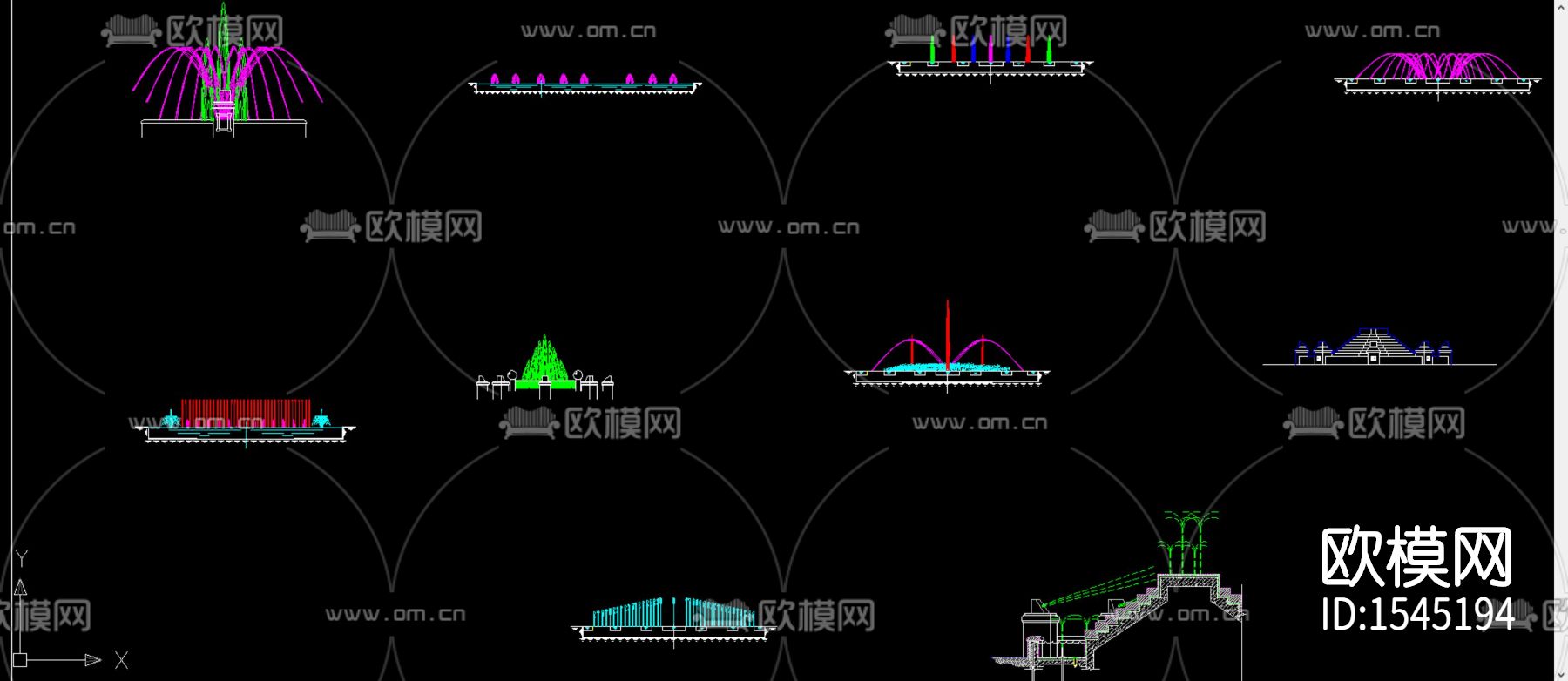 喷泉小品cad图库下载（渲染图3）