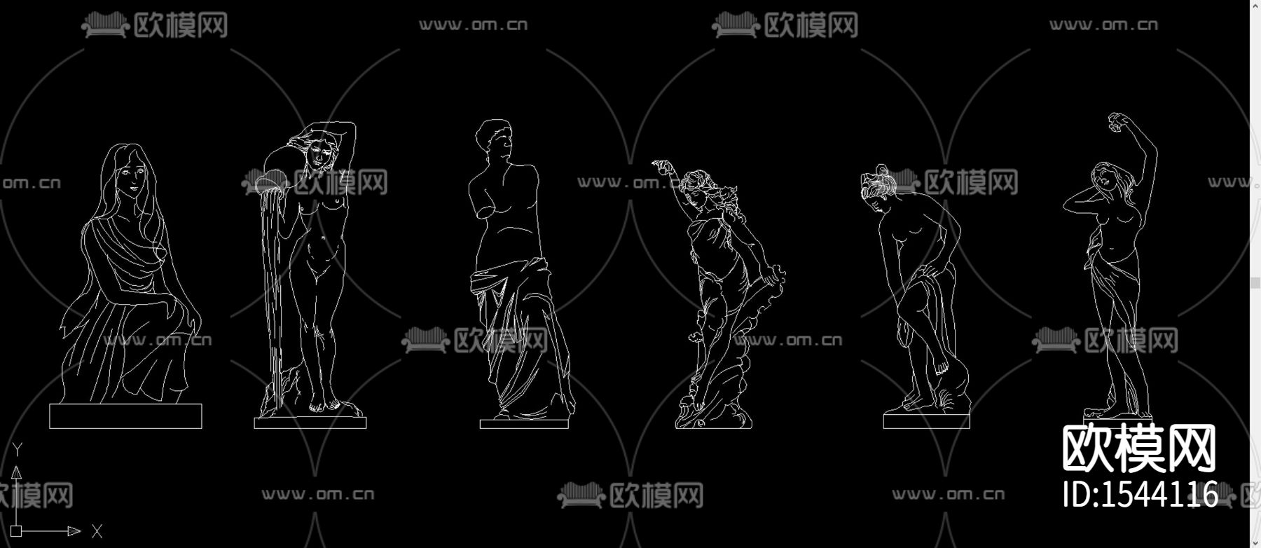 欧式雕塑图块下载（渲染图2）